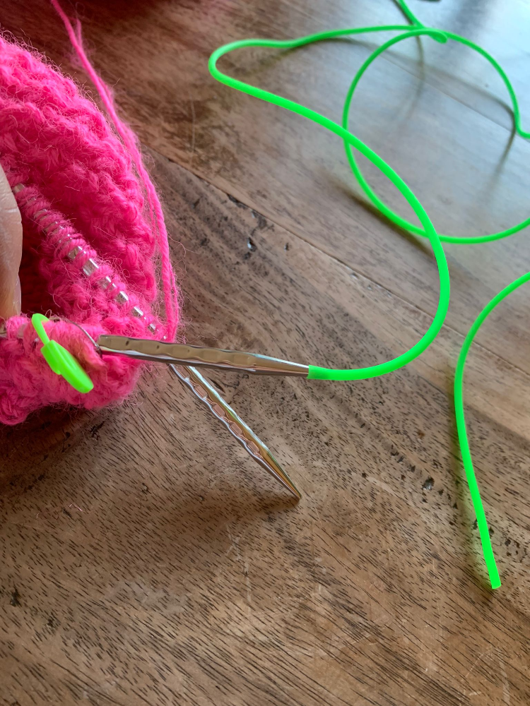 Maschenhalterseile - knitting notions - Anwendung