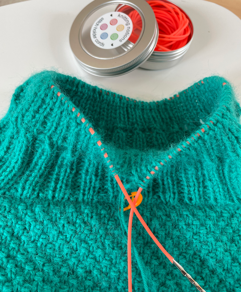Maschenhalterseile - knitting notions - Anwendung